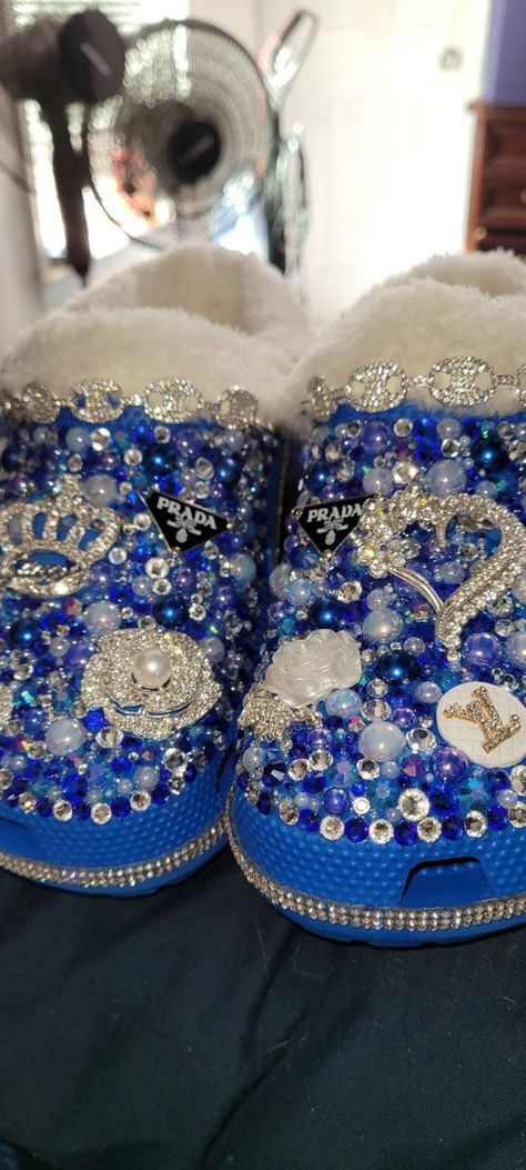 Rhinestone Crocs - Etsy Customized Crocs Shoes, Cool Crocs, Crocs With Charms, Pearl Boots, Crocs Slides, Bedazzled Shoes, Bling Converse, Bling Ideas, Pretty Sneakers