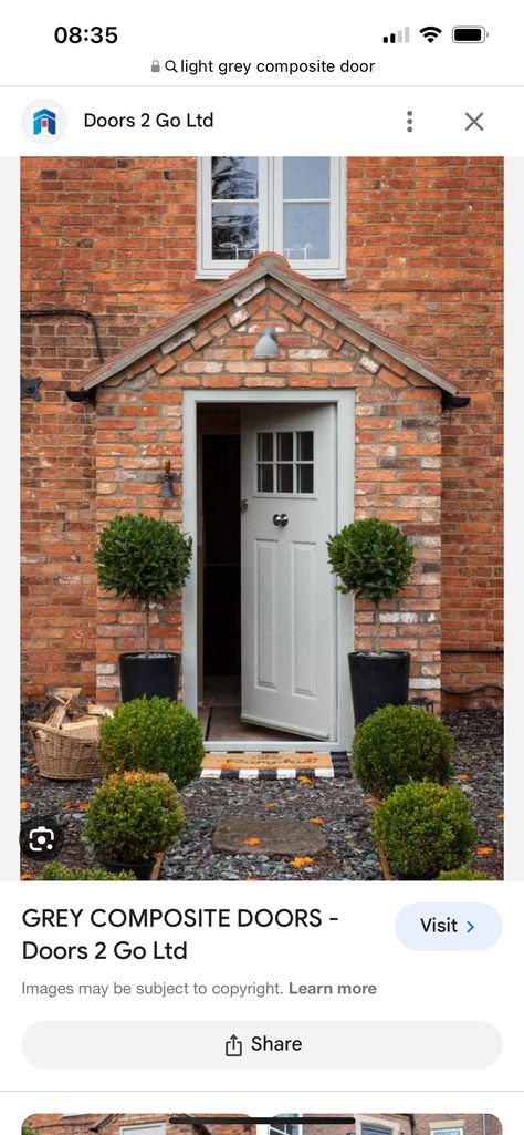 Red Brick House Front Garden, Front Porch Ideas Uk Entrance, Red Brick Homes Exterior, Small Porch Ideas Uk, Porch Designs Uk, Suffolk House, Exterior Door Styles, Front Porch Ideas Uk, Front Porch Stone