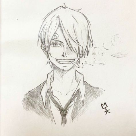 Love cook 💕  So...I guess I’m going to draw the entire crew. #sanji #onepiece #anime #drawing #pirates #mugiwara Sanji Sketch Pencil, Sanji Drawing Sketch, Sanji Drawing Pencil, Sanji Sketch, Sanji Drawing, Stylized Faces, Sketchbook Ideas, Anime Drawing, Scary Art