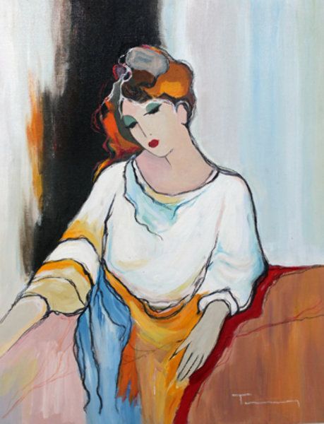 Original Painting "Untitled Painting" by Itzchak Tarkay Isaac Maimon, Itzchak Tarkay, Clothing Folds, Figurative Artists, Selling Art Online, Tableau Art, Selling Artwork, Artwork For Sale, Figure Painting