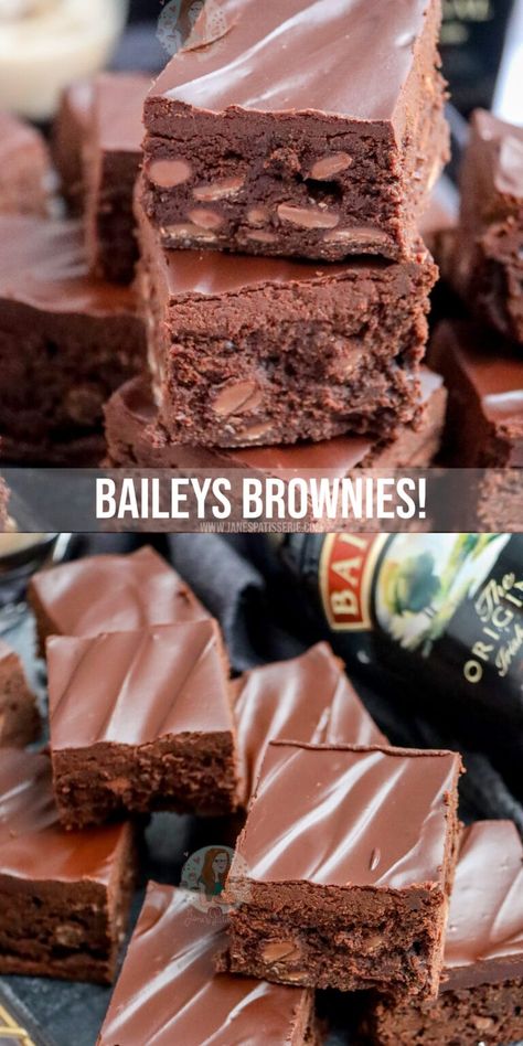 Baileys Brownies! - Jane's Patisserie Baileys Brownies, Irish Cream Desserts, Bailey Brownies, Cream Desserts Recipes, Baileys Cake, Delish Cakes, Chocolate Baileys, Janes Patisserie, Baileys Recipes