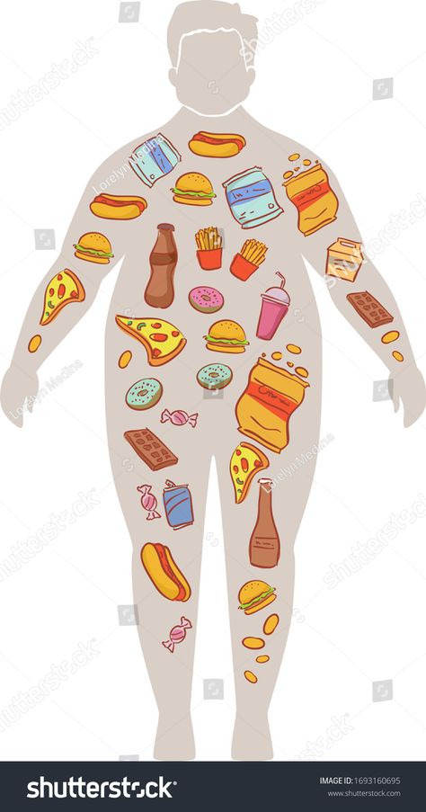 Body Man, Food And Snacks, Food Ad, Man Illustration, Sports Flyer, Unhealthy Food, Food Drawing, Food Poster, Emotional Health