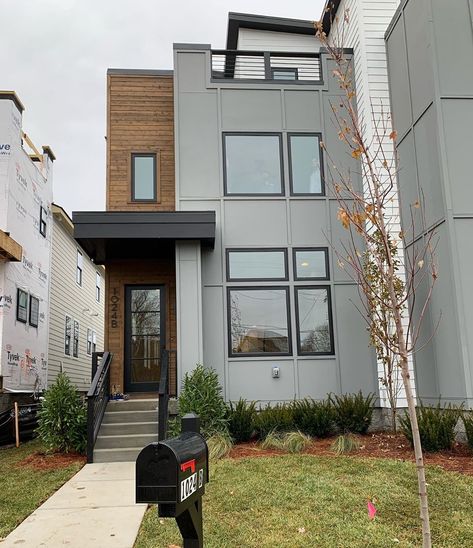 Townhouse Elevation, Cute Townhomes Exterior, New York City Houses Townhouse, Nashville Townhouse, Townhome Houston, Houston Downtown Apartment, Seattle Townhouse, Modern Townhome, Katy Texas