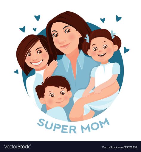 Rifa Online, Mother's Day Background, Family Vector, Mothers Day Poster, Large Families, Paper Background Design, Kids Illustration, Kids Vector, Family Cartoon