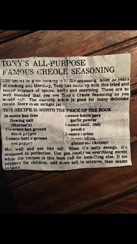 Tony’s Seasoning Recipe, Tony Chachere Recipes, Tony Chachere Seasoning Recipe, Diy Seasonings, Goat Milk Recipes, Homemade Dry Mixes, Homemade Spice Mix, Spice Blends Recipes, Homemade Mixes