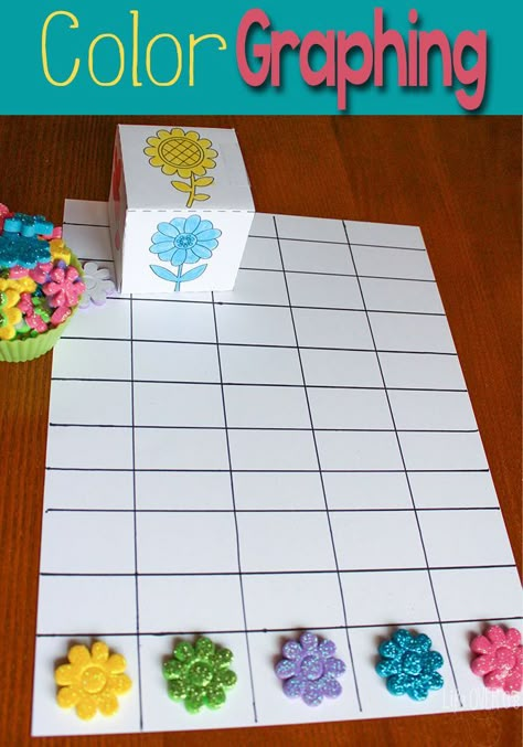 A few stickers and the free printable dice is all you need to make this super fun graphing activity for preschoolers! Real Life Math, Preschool Garden, Activity For Preschoolers, Plant Activities, Spring Classroom, Math Activities For Kids, Graphing Activities, Preschool Colors, Color Graphing