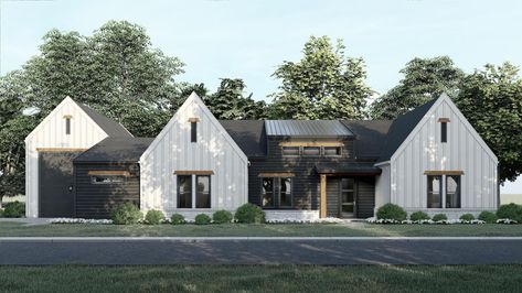 Black and white natural wood cedar Farmhouse Scandinavian Floor Plans, Scandinavian Home Plans, Scandinavian Farmhouse Exterior, Scandinavian Barn House, Urban Farmhouse Exterior, Scandinavian Home Exterior, Scandinavian House Plan, Modern Scandinavian Farmhouse, Dallas House