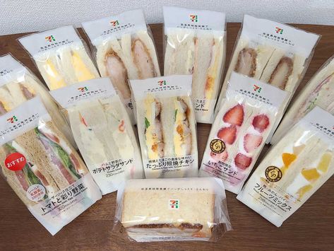 A ranking of the surprisingly deliciously sandwiches found at 7-Eleven in Japan Japan Sandwich, 7 11 Food, Japan Recipe, Japanese Sandwich, Japanese Salad, Japanese Bakery, Egg Sandwich Recipe, Sandwich Packaging, Cafe Vibes