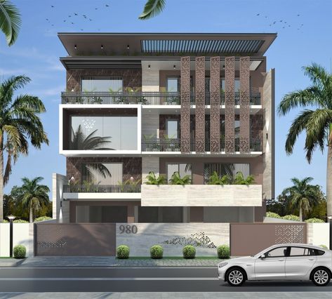 Stilt House Elevation, 2 Floors Building Elevation Modern, Stilt Plus 3 Floors Apartment Elevation, Stilt Parking Design Interior, Stilt Parking Design, G 3 Elevation Design, G 3 Front Elevation Design Latest, Stilt House Plans Modern, G 2 Elevation Design