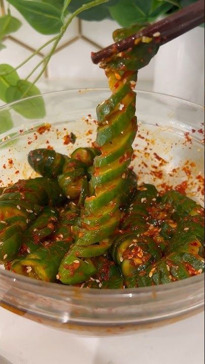 Spicy Spiral Cucumber Salad! #recipe #koreanfood Spiral Cucumber Salad, Best Bread Pudding Recipe, Cucumber Salad Recipe, Bread Pudding Recipe, Easy Sides, Cooking Skills, Cucumber Salad, Bread Pudding, Korean Food