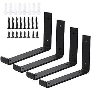 Heavy Duty Industrial Black Shelf Brackets, 10" Floating Metal Shelving Supports with Lip, Wall Mounted Retro Shelves Hardware Brace for DIY Decor or Custom Wall Shelving, 4 Pack : Amazon.ca: Tools & Home Improvement Diy Open Shelving, Float Shelf, Floating Shelf Hardware, Pipe Shelf Brackets, Black Shelf Brackets, Shelf Hanger, Rustic Wall Shelves, Black Floating Shelves, Shelf Hardware