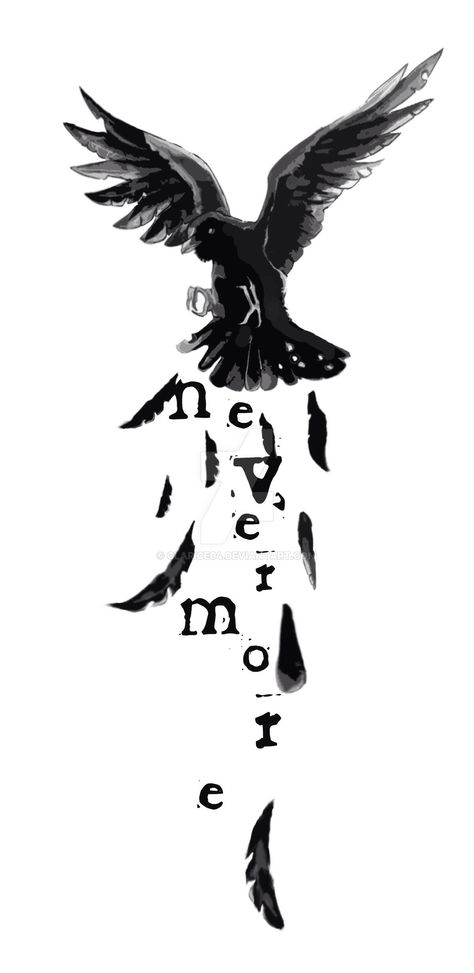 Never More Raven, Never More Raven Tattoo, Quoth The Raven Nevermore Tattoo, Edgar Allan Poe Tattoo Ideas, Edgar Allen Poe Wallpaper, Nevermore Tattoo, The Crow Tattoo, Edgar Allen Poe Tattoo, Edgar Allen Poe Art