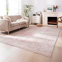 Pink Area Rug Living Room, Pink Family Room, White And Pink Living Room, Living Room Decor Area Rugs, Living Room Pink Rug, Boho Living Room Rugs, Pink Living Room Decor, Office Farmhouse, Boho Carpet