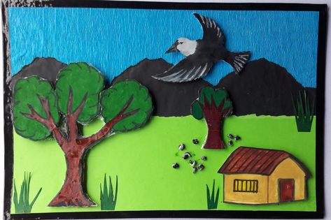 Crow Story, Thirsty Crow, Picture Story For Kids, Story Images, Board Decoration, Picture Story, Story Board, Picture Cards, Craft Paper