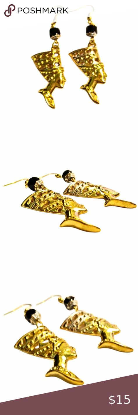 Iconic Egyptian Queen Nefertiti Earrings Nefertiti Earrings, Egyptian Queen Nefertiti, Gold Hooks, Queen Nefertiti, Egyptian Queen, Gold Hand, Gift With Purchase, High Quality Jewelry, Quality Jewelry