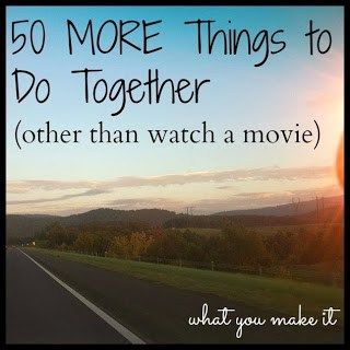 50 more things to do together, other than watching movies. A good list for couples or friends! Things To Do For Anniversary, Things To Do Together, What I Like About You, Romantic Things To Do, Under Your Spell, Watching Movies, After Life, The Perfect Guy, Lovey Dovey