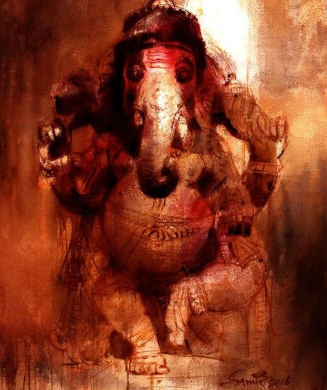 Ganesha Ganesh Watercolor Paintings, Ganeshji Wallpaper, Ganpati Aesthetic, Ganpati Painting, God Ganesh, Ganesh Art Paintings, Polynesian Tattoos, Ganesh Chaturthi Images, Sanatan Dharma