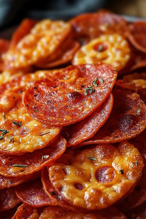 These Pepperoni Cheese Crisps are a crispy, cheesy, low-carb snack made with just 3 ingredients! Perfect for keto diets and quick bites. Ready in 15 minutes! Pepperoni And Cheese Chips, Salami And Cheese Appetizers, Pepperoni Cheddar Cheese Crisps, Jalapeño Cheese Crisps, Best Quick Meals, Best Low Carb Appetizers, Finger Foods Appetizer Recipes Easy, Cheesy Mozzarella Parmesan Bites, How To Make Cheese Crisps