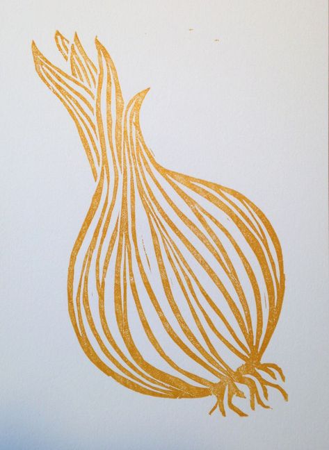 Vegetable Line Drawing, Vegetable Lino Print, Linocut Vegetables, Lino Print Ideas Simple, Linocut Art Simple, Onion Drawing, Vegetable Illustration, Linoleum Print, Linocut Printmaking