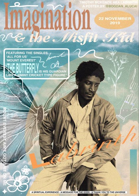 Labrinth. Euphoria Soundtrack Producer. Vintage Poster. Blue Colored. Imagination and The Misfit Kid Labrinth Music Poster, Euphoria Poster Vintage, Labrinth Singer Poster, Euphoria Word, Zendaya Tattoo, Euphoria Song, Euphoria Tattoo, Euphoria Poster, Labyrinth Poster