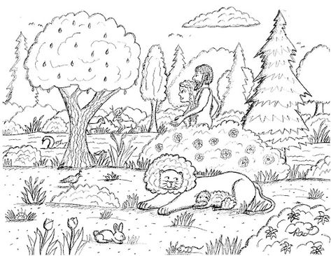 Robin's Great Coloring Pages: Adam and Eve Walking in the Garden of Eden coloring page What Is Good Friday, Preschool Garden, Space Coloring Pages, Coloring Designs, The Garden Of Eden, Garden Drawing, Fall Coloring Pages, Historic Places, Garden Of Eden