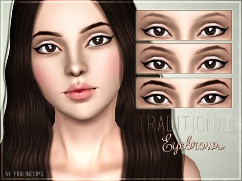 Pralinesims' Traditional Eyebrows Sims 3 Cc Eyebrows, Sims 3 Eyebrows, Kendall Jenner Eyebrows, Sims 3 Makeup, Sims3 Cc, Eyebrow Tutorial Shaping, Sims 3 Cc Clothes, Shave Eyebrows, Sims 3 Cc