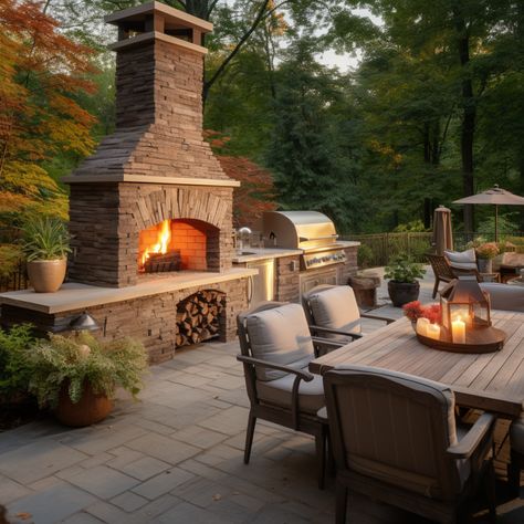 outdoor fireplace