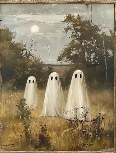 ↑↑↑ Larger size on website 🔸 The painting depicts three ghostly figures standing in a field under a full moon. The figures are ta 🔸 From Midjourney AI Image Standing In A Field, Bright Moon, The Supernatural, Artist Signatures, Journal Ideas, Full Moon, Gold Frame, Supernatural, Wild Flowers