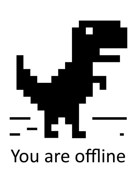 Offline Dinosaur | Google Chrome | Dinosaur Game Google Dinosaur Tattoo, You Are Offline Dino, Dinosaur Game Google, Google Dinosaur Game, Pixel Tattoo Ideas, Dinosaur Graffiti, T Rex Google, Pixel Art Tattoo, Google Dinosaur