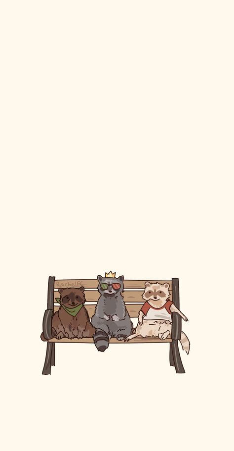 A Phone Wallpaper, Bench Trio, Mc Wallpaper, Team Wallpaper, Minecraft Wallpaper, Cute Raccoon, Dream Artwork, Minecraft Art, Minecraft Fan Art