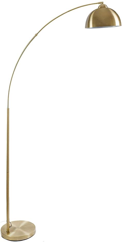 Reading Bedroom, Curved Floor Lamp, Diy Floor Lamp, Rustic Floor Lamps, Golden Lamps, Arc Floor Lamp, Rustic Flooring, Gold Floor Lamp, Brass Floor