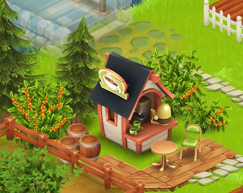 Hayday Coffee Shop Design, Hay Day Coffee Kiosk Design, Hay Day Aesthetic Farm, Hayday Farm Design, Sandwich Bar, Hay Day, Kiosk Design, Coffee Corner, Farm Design