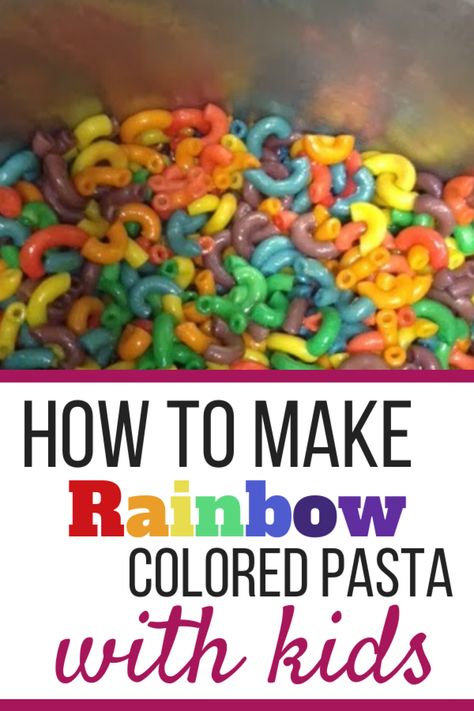 Here is a fun, kid-friendly recipe to make rainbow pasta!  I have made it previously with long spaghetti, but this time I decided to use elbows because they are well, shaped like a rainbow!  My kids and I had a blast making this twice so far this month. Rainbow Noodles Colored Pasta, Rainbow Macaroni And Cheese, Rainbow Lunch Ideas, Rainbow Birthday Party Food Ideas, Rainbow Party Snack Ideas, Trolls Themed Dinner, Pride Food Ideas, Rainbow Food Party, Rainbow Birthday Party Food