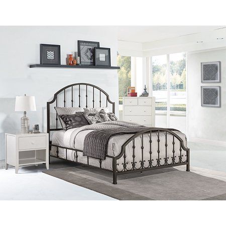 King Metal Bed, Queen Metal Bed, Black Metal Bed, Iron Beds, Bedrooms Decor, Hillsdale Furniture, Upholstered Panel Bed, Standard Bed, Rustic Bedding