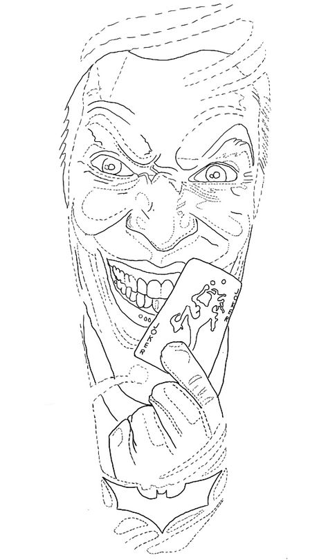 Joker Tattoo Design Stencil, Joker Tattoo Stencil Outline, Joker Stencil Tattoo, Joker Tattoo Drawing, Portrait Tattoo Stencil, Tattoo Drawings On Paper, Realistic Tattoo Stencil, Joker Tattoo Stencil, Realism Tattoo Stencil