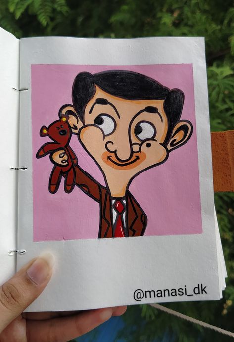 Anyone Mr. Bean The Animated Series Lover? Let me know and follow for more such pins📍#painting #mrbean #acrylic Mr Bean And Teddy, Polaroid Drawings, Mr Bean Cartoon, Canvas Art Projects, Mr Bean, Mini Canvas, Simple Doodles, Animation Series, Cartoon Network