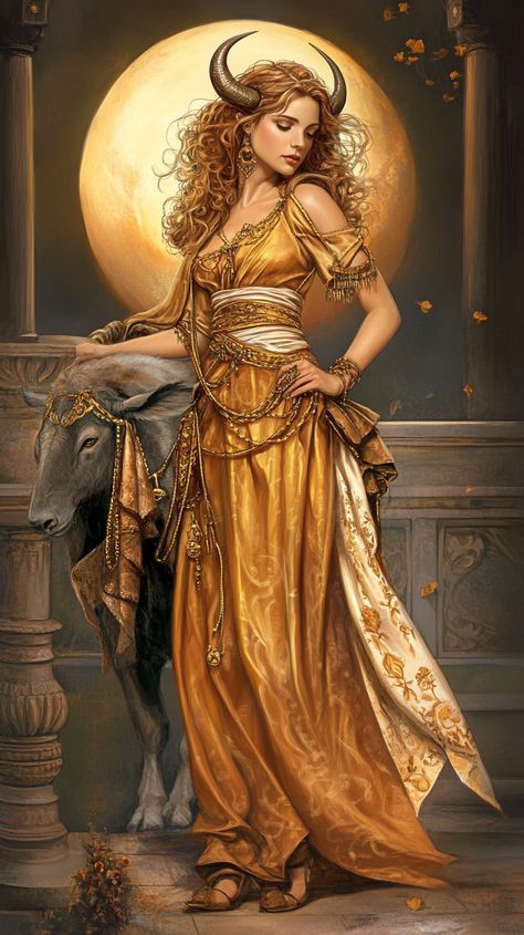 Graceful Taurus woman radiates strength and serenity, artfully captured in Magali Villeneuve's style, blending celestial beauty with earthy elegance. Perfect for cosmic art enthusiasts. Taurus Goddess, Magali Villeneuve, Earthy Elegance, Taurus Woman, Targaryen Aesthetic, Cosmic Art, Blending, Zodiac Signs, Astrology