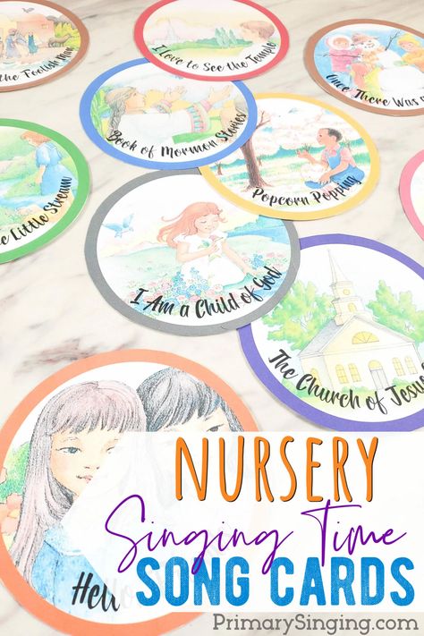 Nursery Singing Time Ideas & Cards 1 Nursery Singing Time, Lds Nursery, Song Cards, Singing Time Ideas, Welcome Songs, Hello Song, Book Of Mormon Stories, Printable Schedule, Primary Chorister