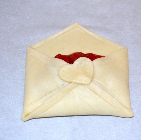 Cherry Pie Pastry Envelope - Liz Bushong Sweet Love Letters, Pillsbury Pie Crust, Sweet Cherry Pie, Pie Pastry, Valentines Baking, Canning Cherry Pie Filling, Envelope Pattern, Cherry Filling, Canned Cherries