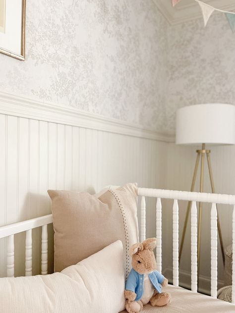 Rooms Wallpaper, Nursery Bunny, Nursery Details, Baby Aesthetic, Peter Rabbit Nursery, Rabbit Nursery, Jenny Lind, Baby Room Neutral, Master Board