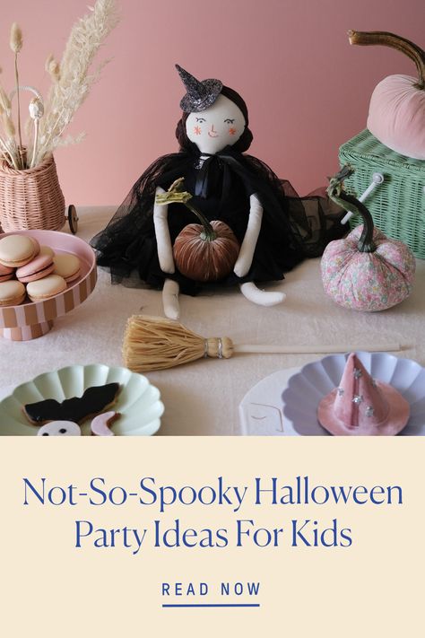 Whether you're hosting at home or school, skipping trick-or-treating, or celebrating an October birthday, swap the blood and guts for these sweet Halloween party ideas for kids–from a batty cookie decorating party to a witches brew tea party. Spooky Halloween Party Ideas, Halloween Party Ideas For Kids, Witchy Party, Hosting At Home, Halloween Party Food, Wizard Party, Backyard Birthday Parties, Party Ideas For Kids, Witch Party