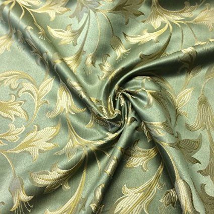 Jacquard Damask Bloom Brocade Fabric 118'' Wide (Sage Green / Gold) Calm Moodboard, Kermit Aesthetic, Green Princess Aesthetic, Pistachio Aesthetic, Xanadu Aesthetic, Egypt Inspiration, Jade Aesthetic, Green Pics, Sage Aesthetic