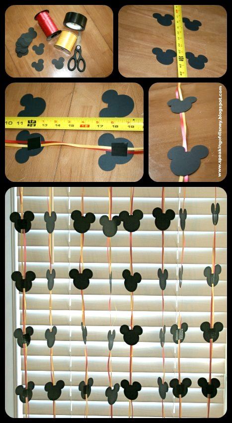 Easy DYI Disney Garland - Decorations for your hotel room -  Speaking of Disney Disney Garland, Mickey Garland, Easy Dyi, Mickey Mouse Classroom, Γενέθλια Mickey Mouse, Mickey Mouse Bday, Twodles Birthday, Mickey Mouse Themed Birthday Party, Deco Disney