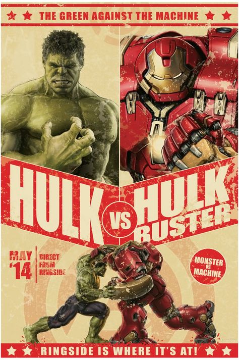 Hulk Vs Hulkbuster, Hulk Movie, Avengers Poster, Marvel Avengers Assemble, Boxing Posters, Avengers 2, Superhero Poster, Avengers Age Of Ultron, Marvel Superhero Posters