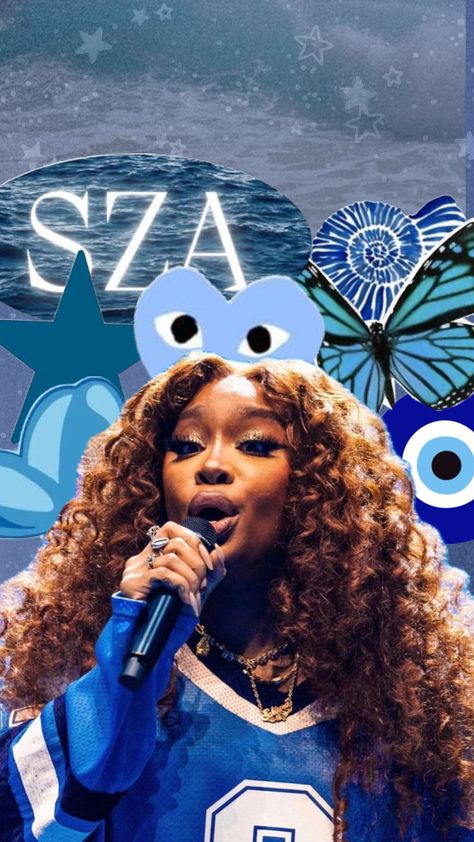 SZA is actually so pretty 🦋 #Sza #wallpaper #singer #blue #music Sza Wallpapers, Sza Singer, Blue Music, Cartoon Art Styles, So Pretty, Cartoon Art, Wallpapers, Music, Blue