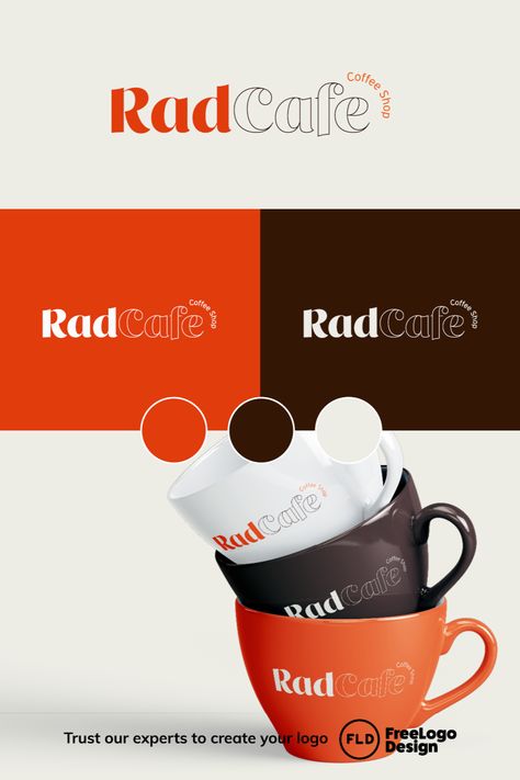 Inspiration for your coffee shop or restaurant logo using a warm color palette. Work with Free Logo Design team to get a custom logo for your coffee business or create one yourself using our easy-to-use logo maker. Logo Branding Color Palettes, Coffee Bar Logo Design Ideas, Coffee Branding Color Palette, Restaurant Logo Color Palette, Coffee Mug Logo, Coffee Shop Color Palette, Cafe Color Palette, Restaurant Color Palette, Coffee Logo Design Ideas