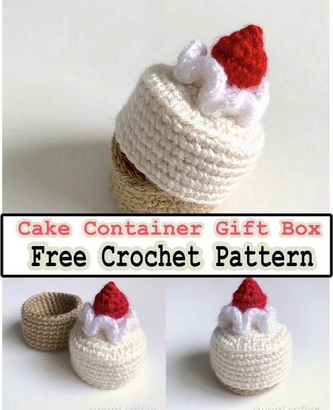 This DIY Crochet Mini Cake Free Amigurumi Pattern is perfect for those who love making cute, handmade treats. Recommended yarn types include 100% Acrylic, saving time and ensuring durability. A 3.0mm crochet hook works best for this pattern. Before starting, you should know basic stitches such as single crochet (sc), increase (inc), and decrease (dec). You will need three different colors of yarn to make this mini cake look vibrant and attractive. The whole project can be completed in just a few Crochet Desserts Free Pattern, Crochet Whipped Cream Free Pattern, Crochet Dessert Free Pattern, Crochet Cake Pattern, Crochet Candies, Crochet Food Free Patterns, Crochet Dessert, Crochet Cakes, Cake Crochet