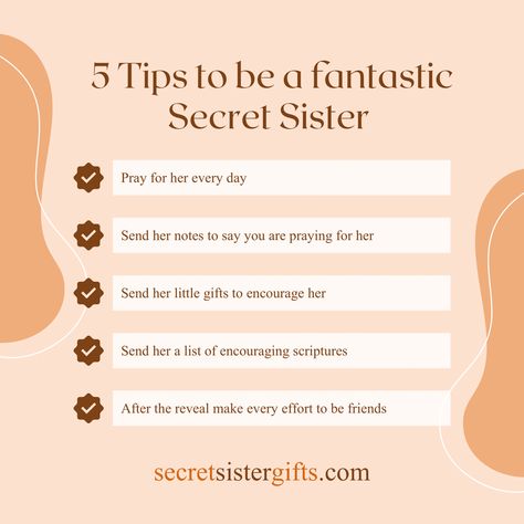 Secret Sister Ideas For Women, January Secret Sister Gift Ideas, Secret Sister Guidelines, Secret Sister Card Ideas, Secret Sister Gifts Ideas, Secret Sister Reveal Party Ideas, Secret Sister Questionnaire For Church, Secret Sister Cards, Secret Sister Gift Ideas Church