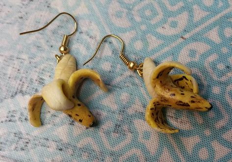 Bananas, Ear Piercings, Tartan, Jewelry Earrings Dangle, Gold Metal, Dangle Drop Earrings, Dangle Earrings, Handmade Items, Jewelry Earrings