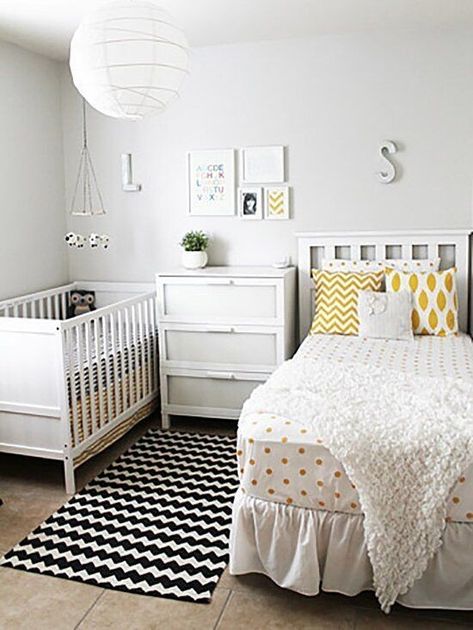 Sharing Bedroom, Shared Baby Rooms, Baby And Toddler Shared Room, Toddler And Baby Room, Gender Neutral Bedrooms, Shared Nursery, Pinterest Baby, Kids Rooms Shared, Shared Girls Room